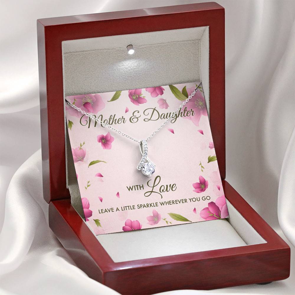 Mother And Daughter With Love Leave A Little Sparkle Wherever You Go Alluring Beauty Pendant Necklace