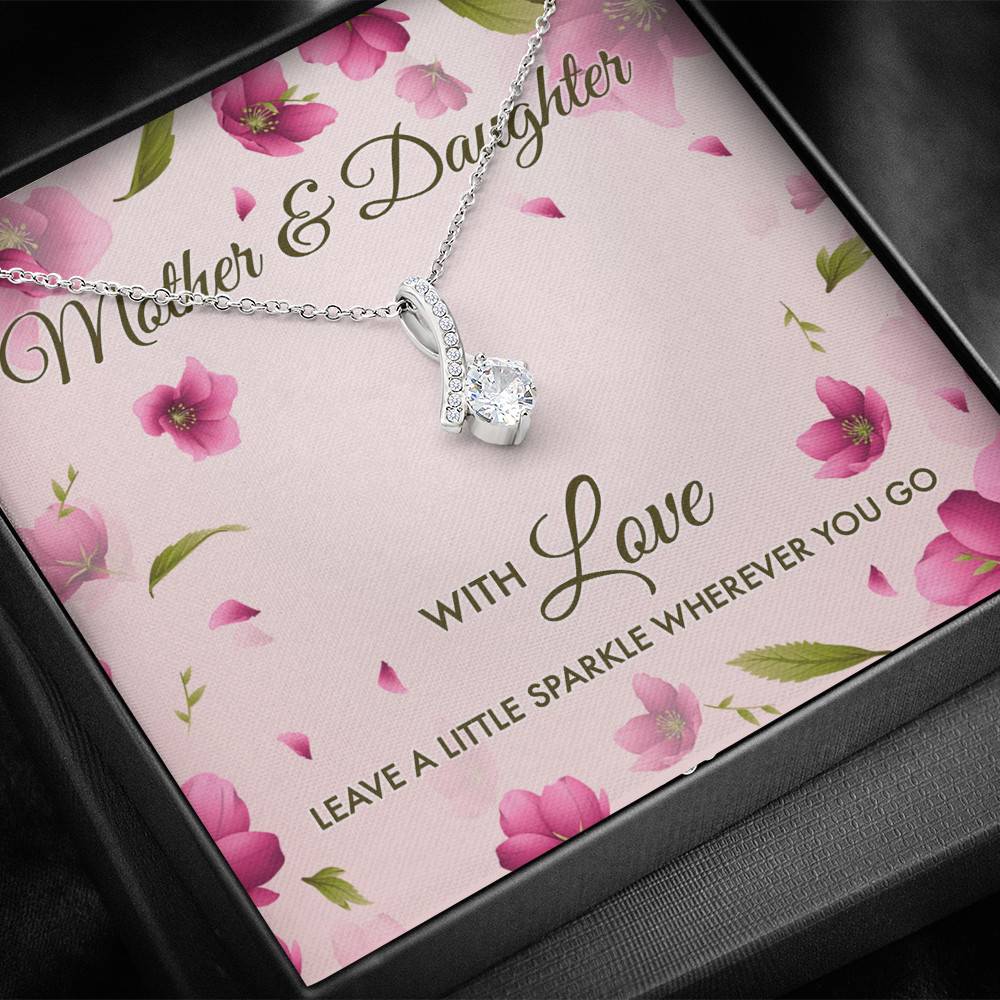 Mother And Daughter With Love Leave A Little Sparkle Wherever You Go Alluring Beauty Pendant Necklace