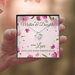 Mother And Daughter With Love Leave A Little Sparkle Wherever You Go Love Knot Pendant Necklace