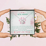 To My Dog Mama Until We Meet Again I Woof Love You Love Knot Pendant Necklace