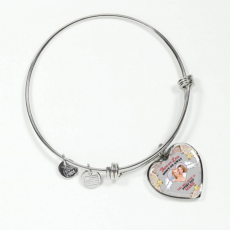 Custom Photo Those We Love Don't Go Away They Walk Beside Us Everyday Heart Pendant Necklace