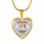 Custom Photo Those We Love Don't Go Away They Walk Beside Us Everyday Heart Pendant Necklace