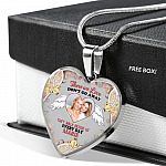 Custom Photo Those We Love Don't Go Away They Walk Beside Us Everyday Heart Pendant Necklace