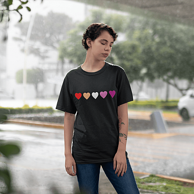 Alternative view of Lesbian Flag T-shirt - V-Neck Tee