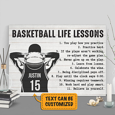 Personalized Basketball Life Lessons You Play How You Practice Wrapped Framed Canvas Prints - Unframed Poster