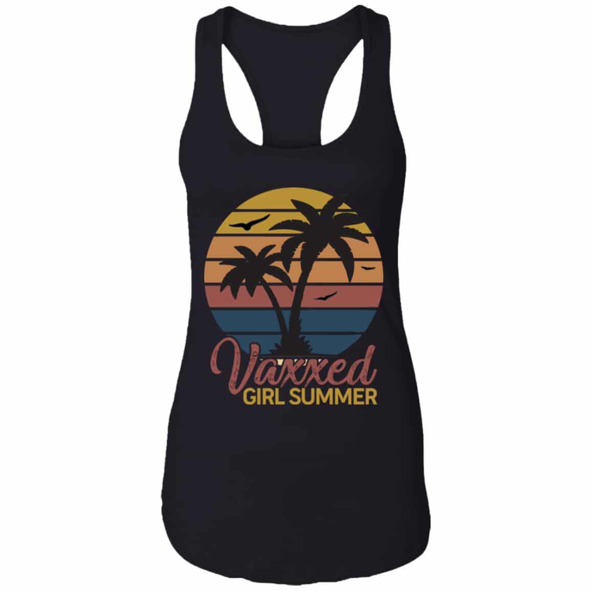 vaxxed tank, Black, Ladies Racerback Tank