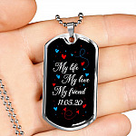 Personalized My Life My Love My Friend Dog Tag Pendant Necklace Personalized My Life My Love My Friend Dog Tag Pendant Necklace