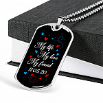 Personalized My Life My Love My Friend Dog Tag Pendant Necklace Personalized My Life My Love My Friend Dog Tag Pendant Necklace