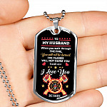 Personalized When You Walk Through The Fire You Will Not Be Burned Fireman Dad Husband Dog Tag Pendant Necklace Personalized When You Walk Through The Fire You Will Not Be Burned Fireman Dad Husband Dog Tag Pendant Necklace