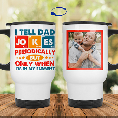 14 oz. White Travel Mug