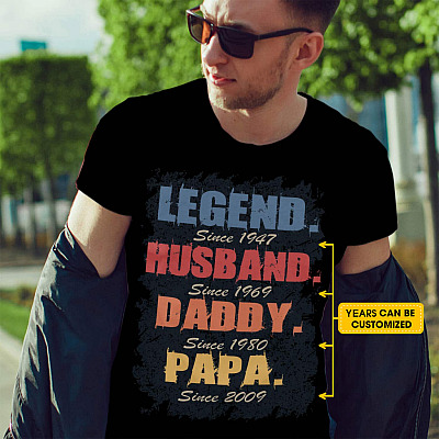 Alternative view of Personalized Legend Husband Daddy Papa T-Shirt - Personalized Grandpa Shirt