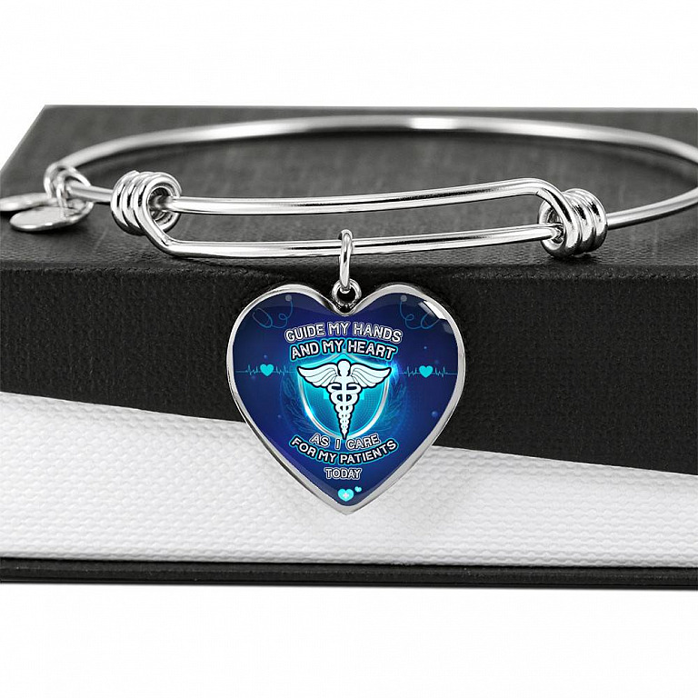 Guide My Hands And My Heart As I Care For My Patients Today Luxury Heart Pendant Necklace
