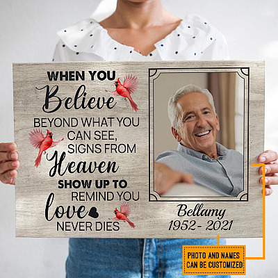 Alternative view of Custom Photo When You Believe Beyond What Your Eyes Can See Framed Canvas - Unframed Poster
