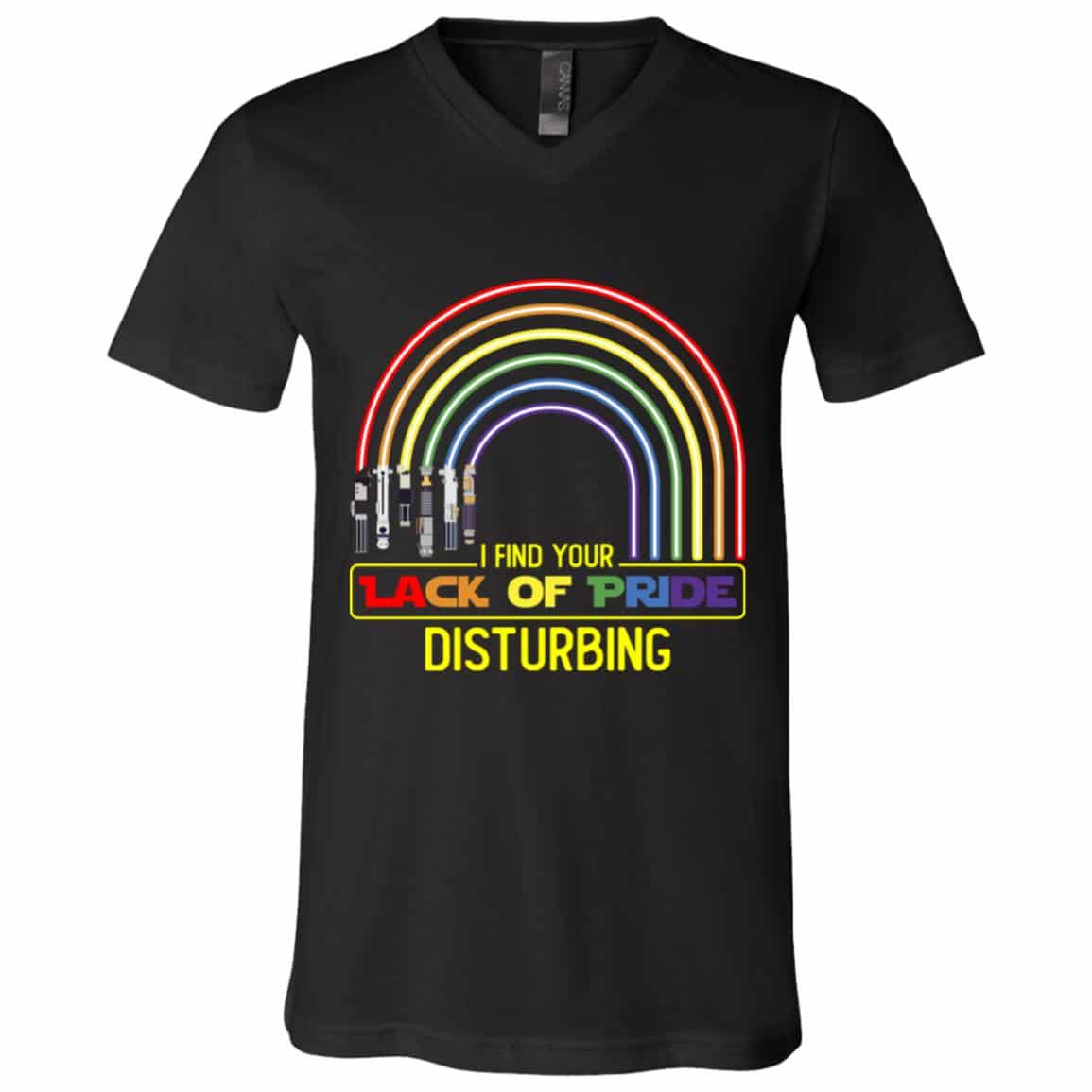 I Find Your Lack Of Pride, Black, V-Neck T-Shirt