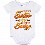 merit badge onesie, White, Baby Onesie - 12 Month