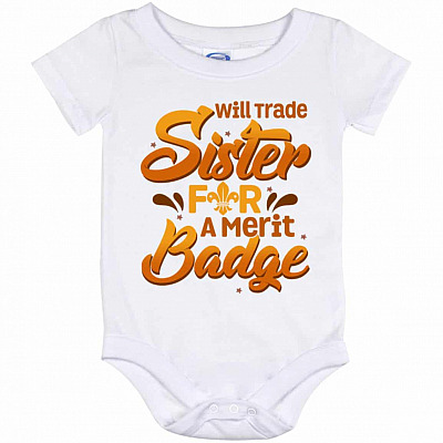 merit badge onesie, White, Baby Onesie - 12 Month