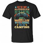 camping, Black, Unisex T-Shirt