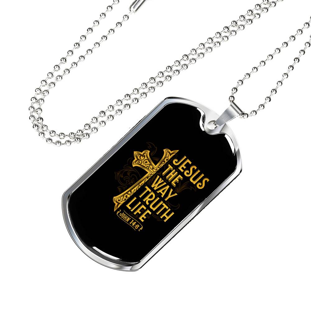 Jesus The Way The Truth The Life John 14:6 Dogtag Pendant Necklace Jesus The Way The Truth The Life John 14:6 Dogtag Pendant Necklace