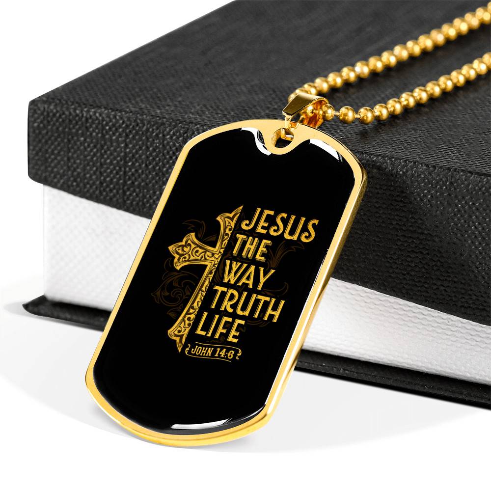 Jesus The Way The Truth The Life John 14:6 Dogtag Pendant Necklace Jesus The Way The Truth The Life John 14:6 Dogtag Pendant Necklace