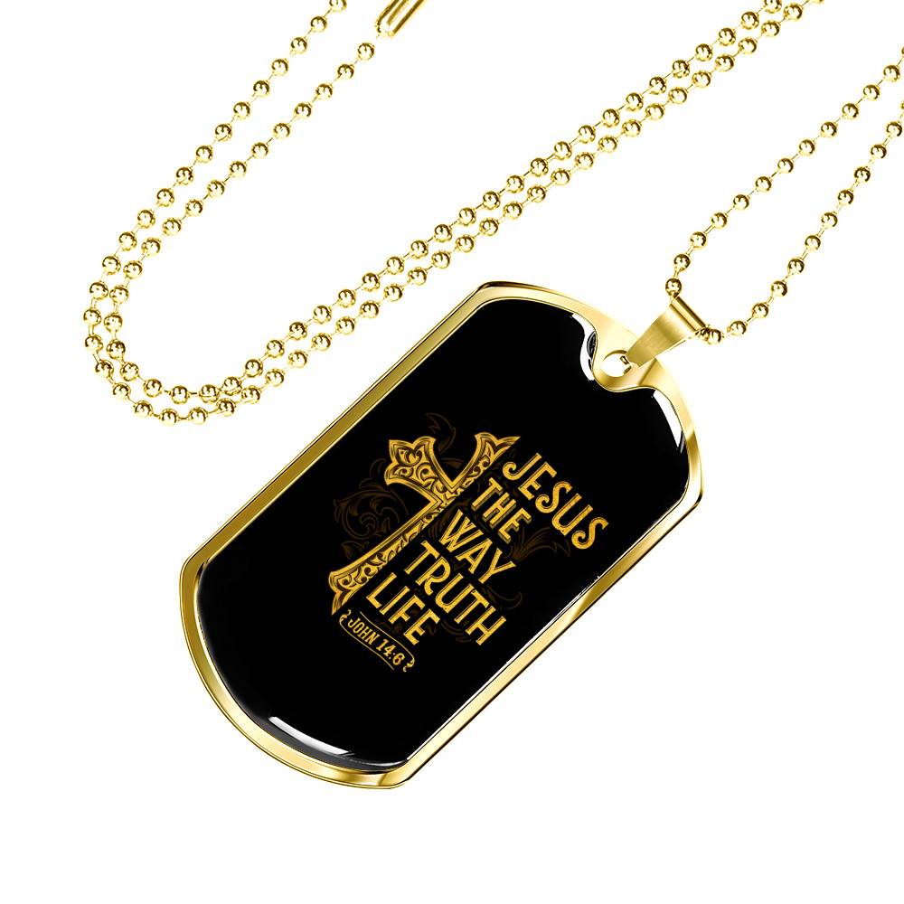 Jesus The Way The Truth The Life John 14:6 Dogtag Pendant Necklace Jesus The Way The Truth The Life John 14:6 Dogtag Pendant Necklace