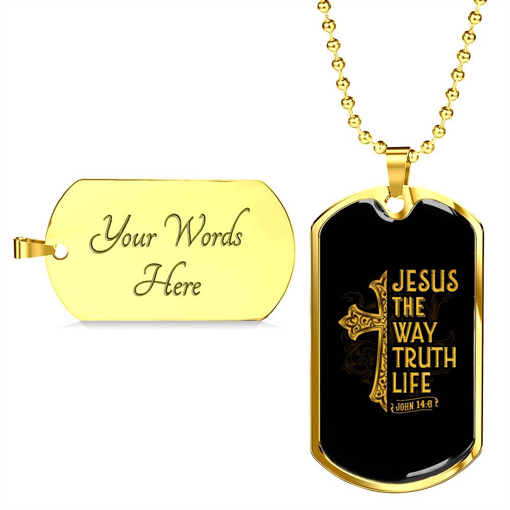 Jesus The Way The Truth The Life John 14:6 Dogtag Pendant Necklace Jesus The Way The Truth The Life John 14:6 Dogtag Pendant Necklace