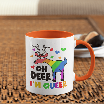 Oh Deer I'm Queer Accent Coffee Mug