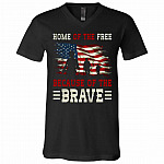 home of free, Black, V-Neck T-Shirt