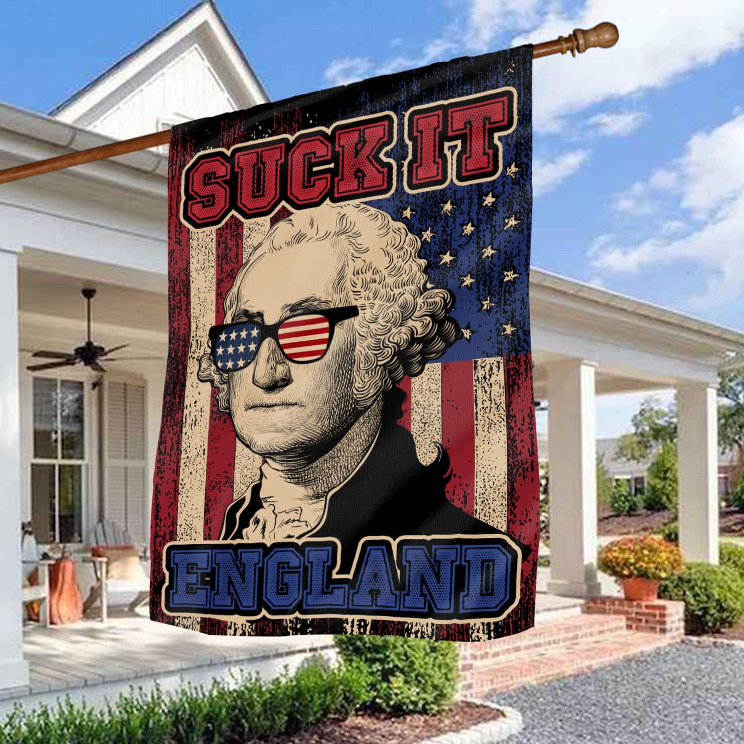 1LV. Suck It England FLAG House Flag Mockup 3