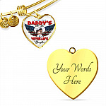 Personalized Photo I'm Not Just Daddy Little's Girl I'm A Veteran's Daughter Heart Pendant Necklace - Bangle