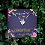 Personalized Congratulations To My Daughter Love Knot Pendant Necklace - Congrats Daughter Necklace