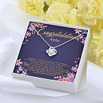 Personalized Congratulations To My Daughter Love Knot Pendant Necklace - Congrats Daughter Necklace