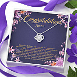 Personalized Congratulations To My Daughter Love Knot Pendant Necklace - Congrats Daughter Necklace