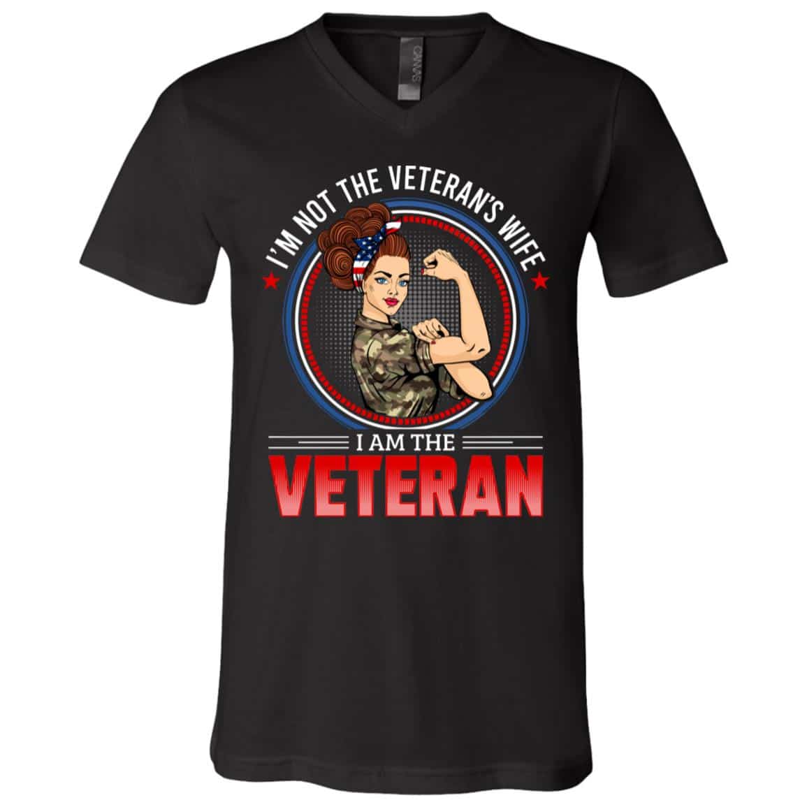 wife t, Black, V-Neck T-Shirt