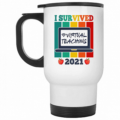 14 oz. White Travel Mug