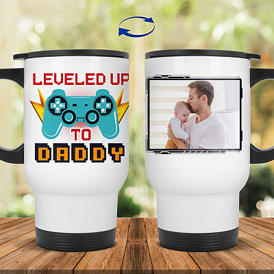 14 oz. White Travel Mug