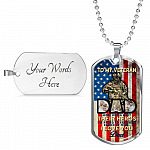 Personalized Photo To My Veteran Dad Husband Daddy Hero 4th of July Father's Day Meme Saying Dog Tag Necklace Personalized Photo To My Veteran Dad Husband Daddy Hero 4th of July Father's Day Meme Saying Dog Tag Necklace