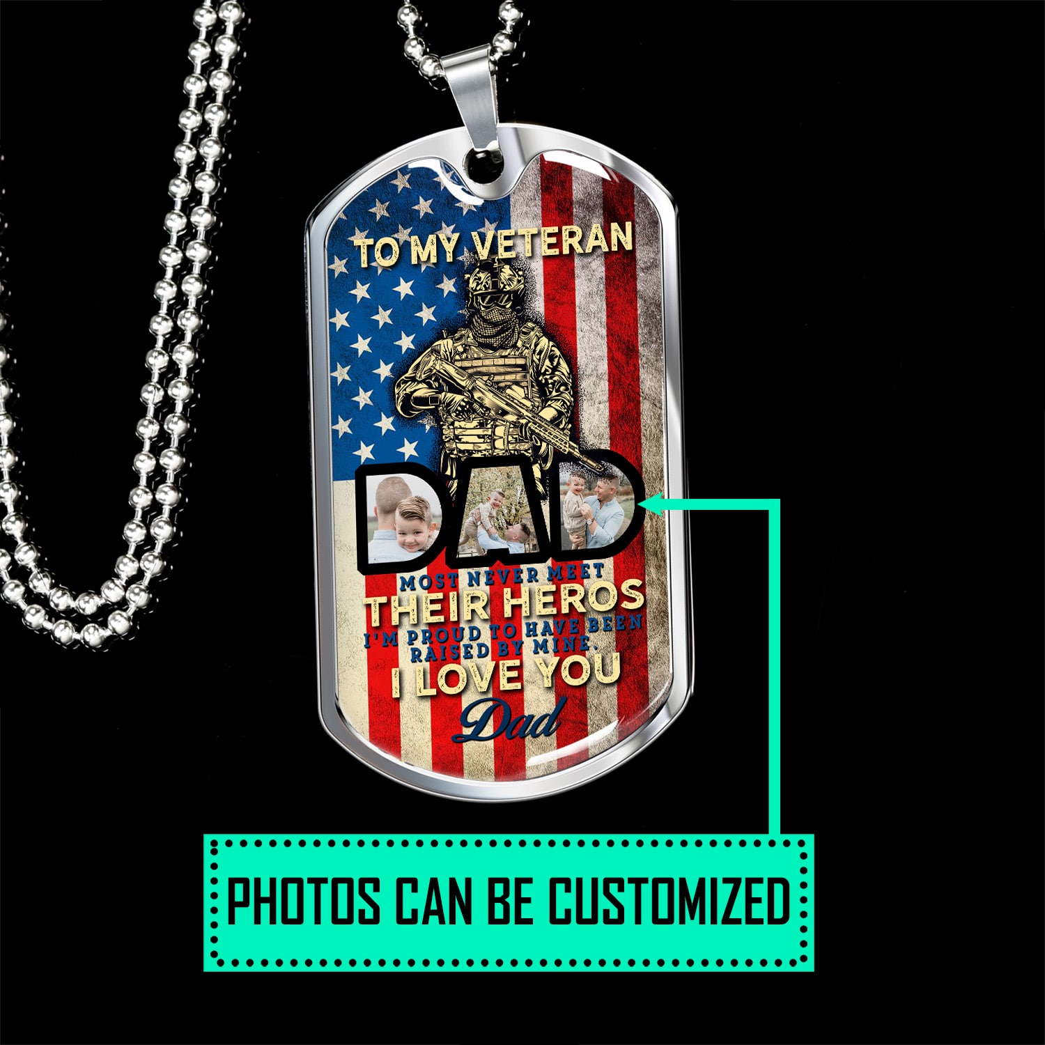 6KT. To My Veteran Dad Personalized Mockup 1