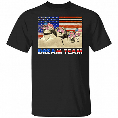 Mount Rushmore (black bg) t, Black, Unisex T-Shirt