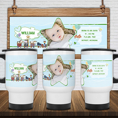14 oz. White Travel Mug