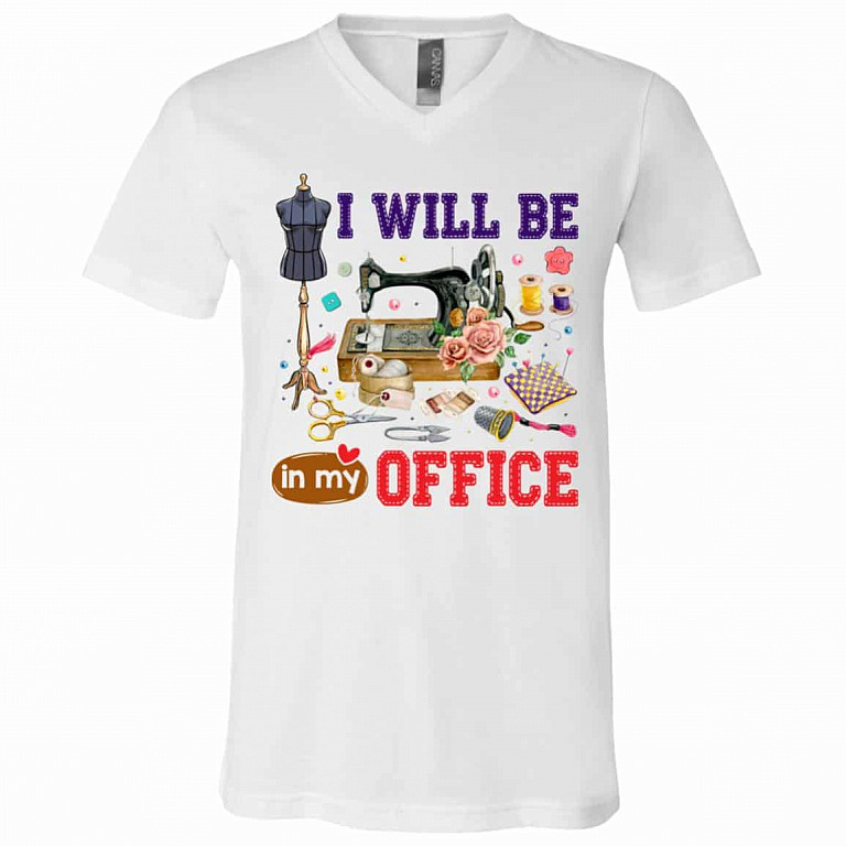 Gift Ideas for Sewing Lovers Tshirt, White, V-Neck T-Shirt