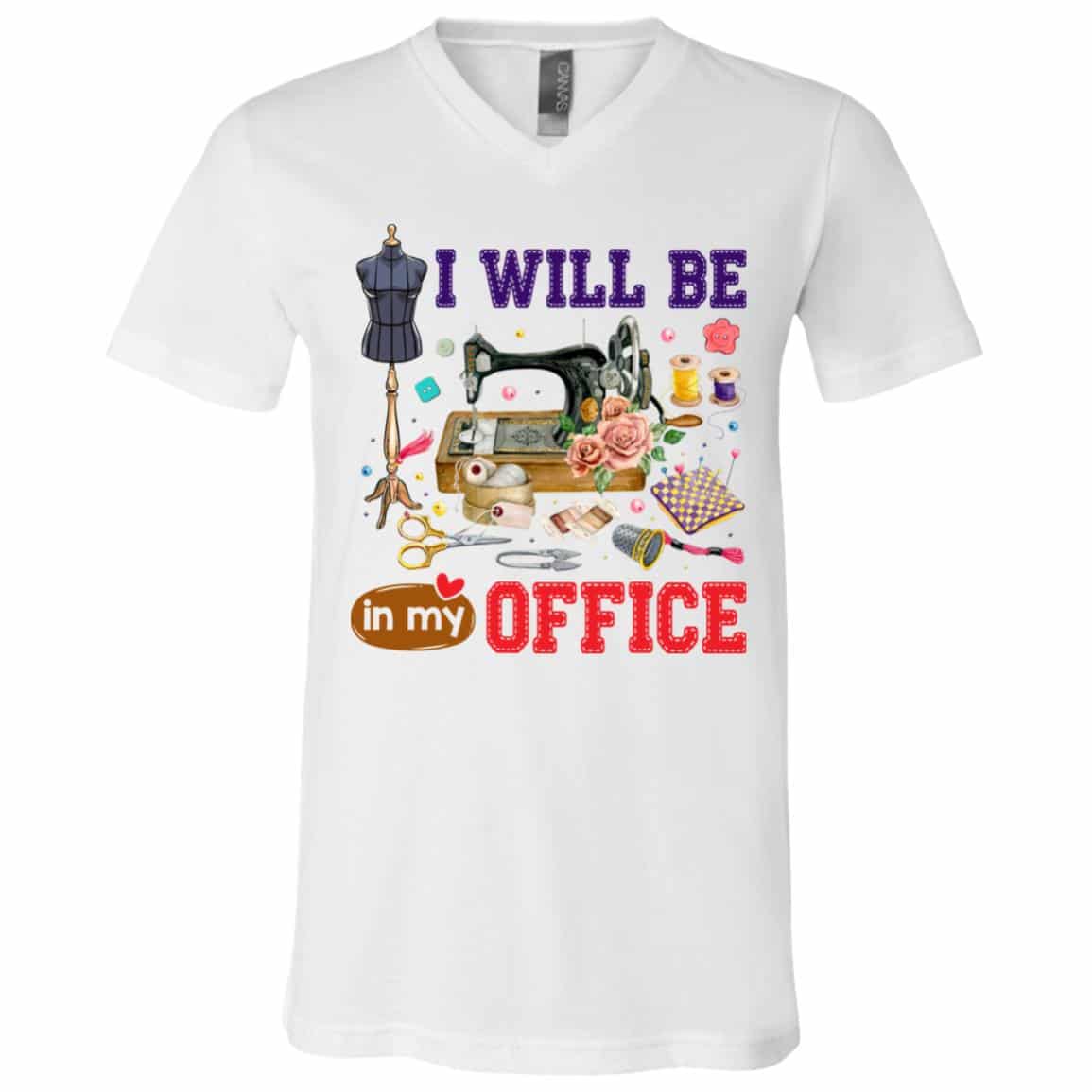 Gift Ideas for Sewing Lovers Tshirt, White, V-Neck T-Shirt