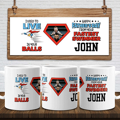 Personalized Custom Photo Thank Dad For, White, 11 oz. White Mug