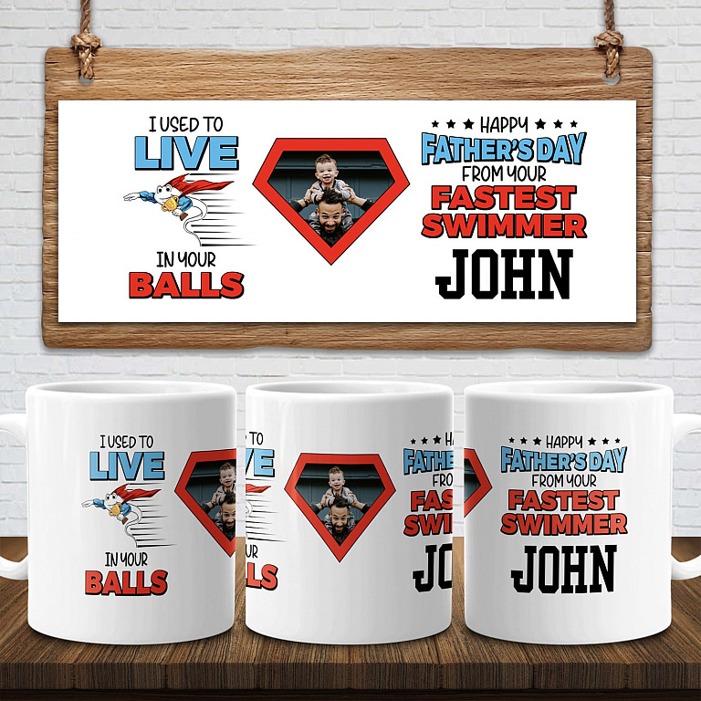 Personalized Custom Photo Thank Dad For, White, 11 oz. White Mug