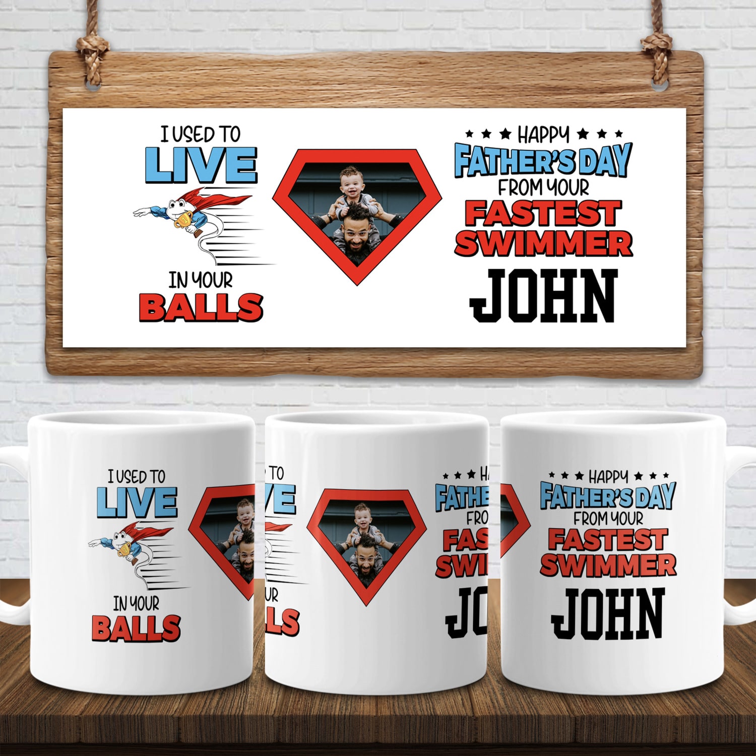 070621-095528-CubeBik-Image-611 Personalized Custom Photo Thank Dad For, White, 11 oz. White Mug