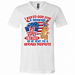 german, White, V-Neck T-Shirt