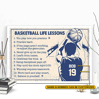 Personalized Basketball Life Lessons You Play How You Practice Gallery Framed Canvas Prints - Unframed Poster