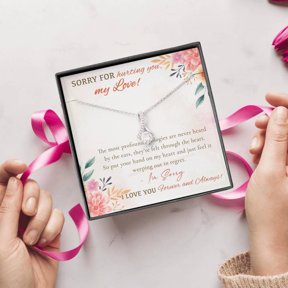 Sorry For Hurting You My Love I'm Sorry I Love You Forever And Always Apology Gifts Alluring Beauty Necklace