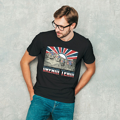 Alternative view of Mount Rushmore American President Dream Team T-shirt - 4th Of July Funny Patriotic Shirt