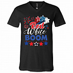 boom, Black, V-Neck T-Shirt