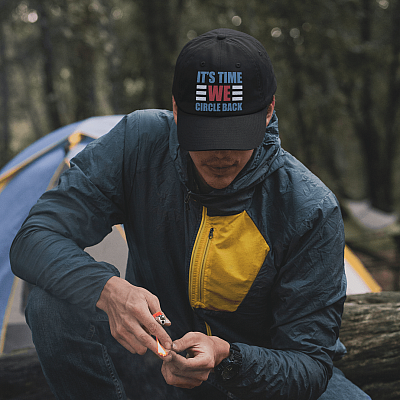 Alternative view of It's Time We Circle Back Trump Twill Cap High-Profile Snapback Hat